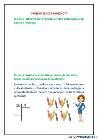 División exacta e inexacta