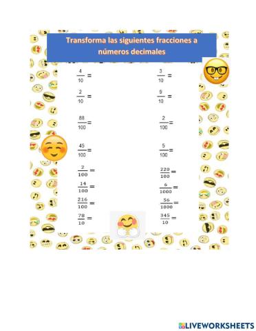 Fracciones y números decimales