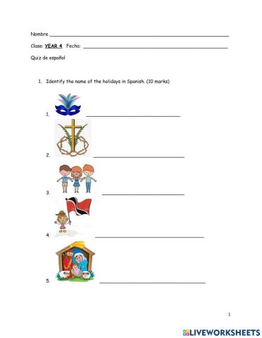 Las Festividades en espanol