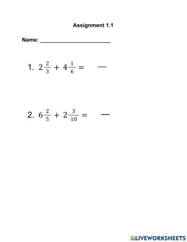 Adding mixed fractions