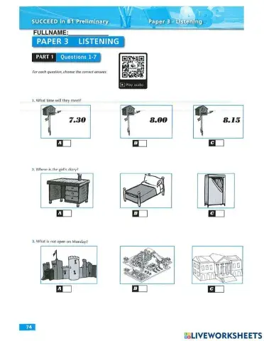 B1 LISTENING succeed test 4
