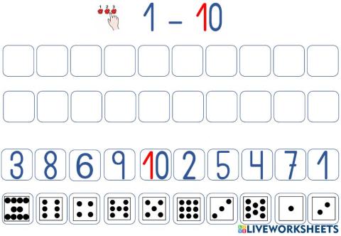 Secuencia de números del 1-10