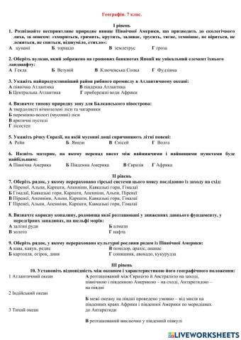 Узагальнююче повторення 7 клас