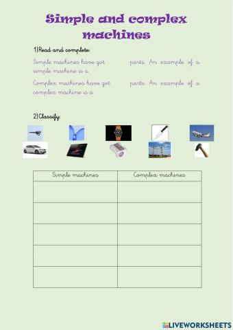 Simple and complex machines