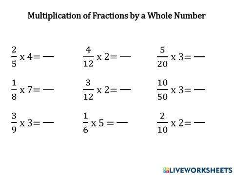 Multiplication of Fractions by a Whole Number