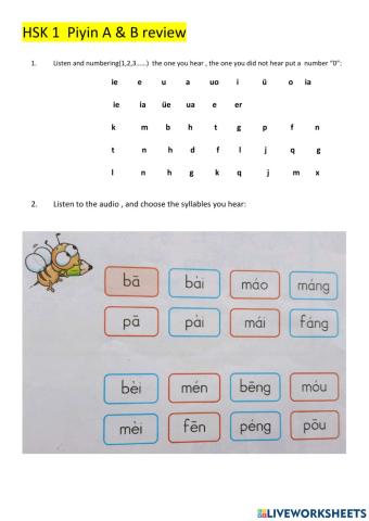 HSK 1 Pinyin A& B review 1