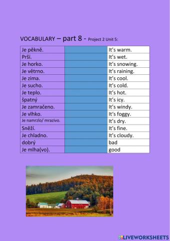 ANG 6 PROJECT 2 UNIT 5  - vocabulary - part 8 - drag and drop