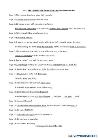 The crocodile who didn't like water