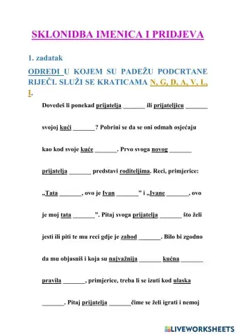 Sklonidba imenica i pridjev - 5.