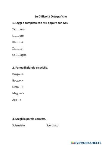 Le difficoltà ortografiche