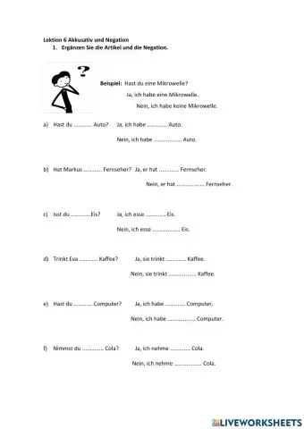 Lektion 6 Akkusativ und Negation