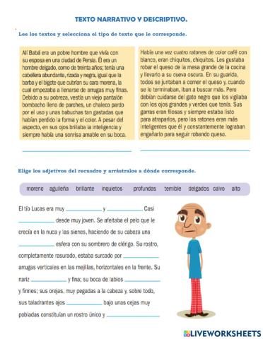 Texto narrativo y descriptivo
