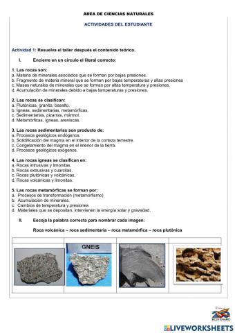 Tipos de rocas