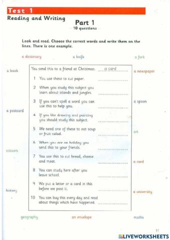 FLYERS READING AND WRITING