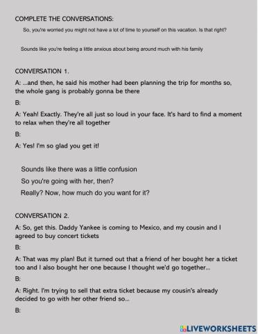 Complete the conversation