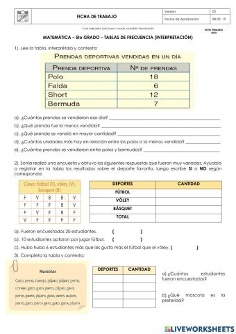 Tablas de frecuencia