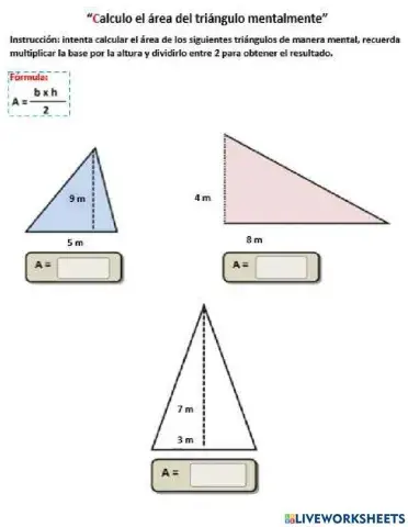 Calculo el área del triángulo mentalmente