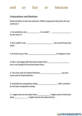 Conjunctions and elections in Australia