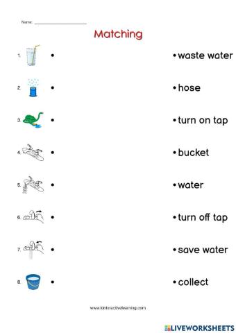 Matching - Save Water Words