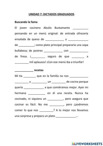 Dictado unidad 7