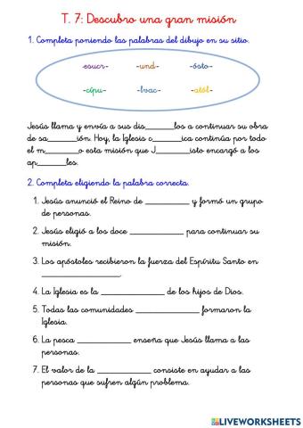 Tema 7: Descubro una gran misión