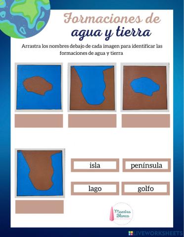 Isla, lago, golfo y península