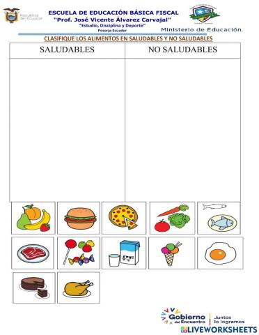Clasifique los alimentos
