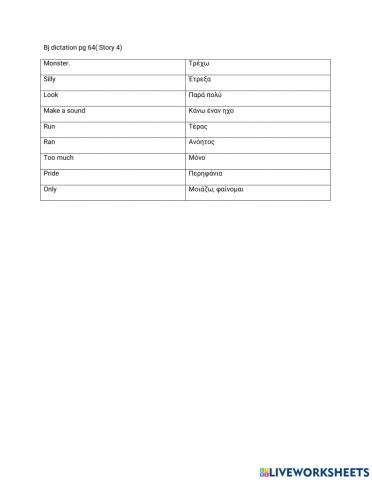 Bj dictation Story 4