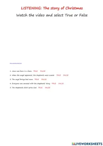 Listening THE STORY OF CHRISTMAS