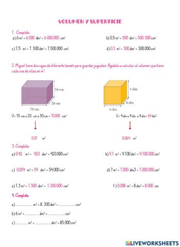 Superficie y volumen