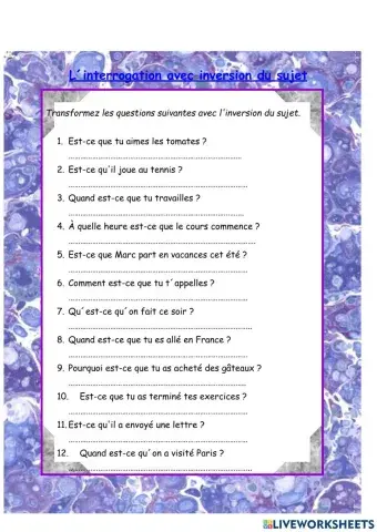 L-interrogation avec inversion du sujet