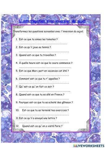 L-interrogation avec inversion du sujet