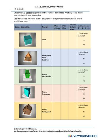 Caras, Vértices y Aristas