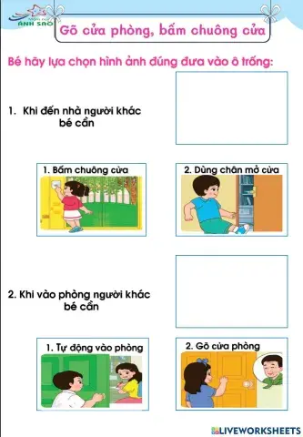 Gõ cửa phòng, bấm chuông cửa