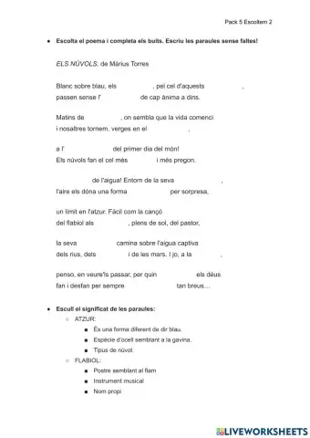 Els núvols, de Màrius Torres