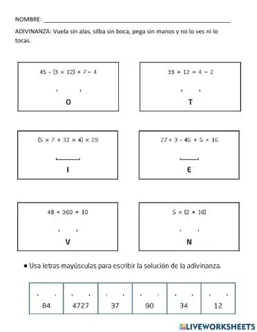Operaciones combinadas
