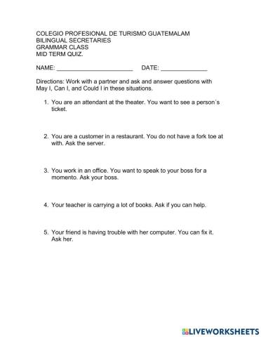 Polite request Modals