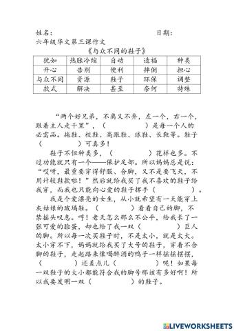 第三课与众不同的鞋子