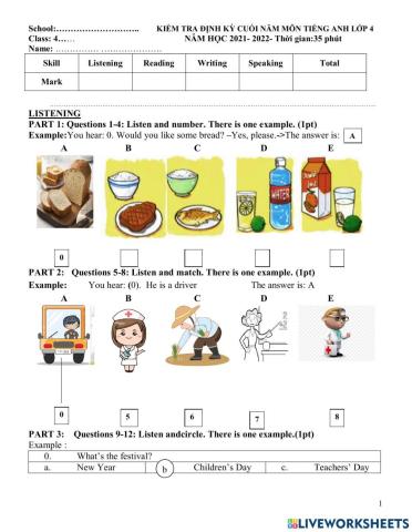 De thi thu tieng anh lop 4 hoc ky 2