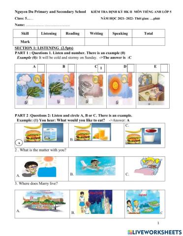 De thi thu tieng anh lop 5 hoc ky 2