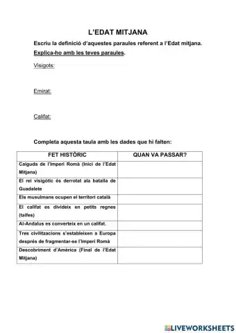 Activitat Extra l'Edat Mitjana