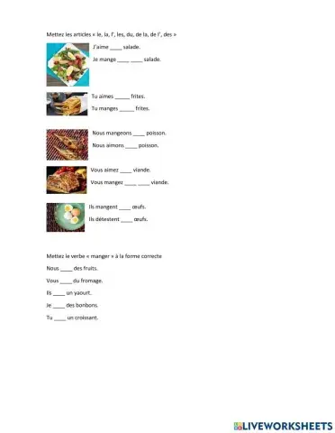 Manger-aimer, article partitif-article defini