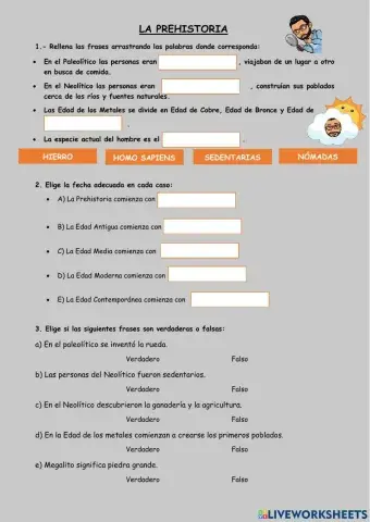 Repaso tema 5: La edad de la historia y La prehistoria