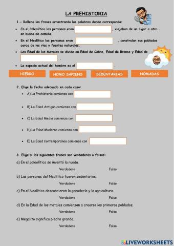 Repaso tema 5: La edad de la historia y La prehistoria