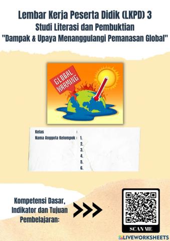 LKPD 3 - Studi Literasi & Pembuktian -Dampak & Upaya Menanggulangi Pemanasan Global