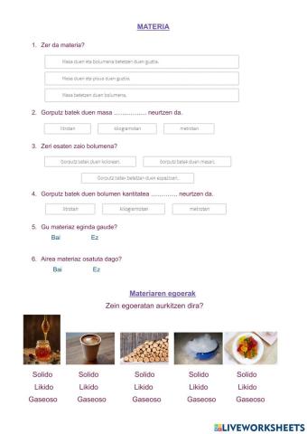 Materia eta materiaren egoerak