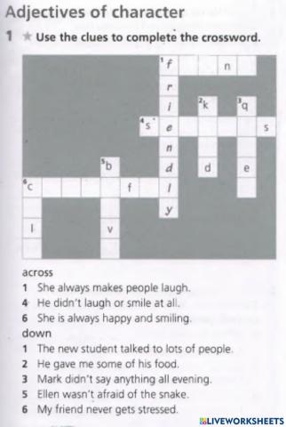 Adjectives of character