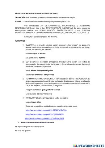 Subordinadas sustantivas