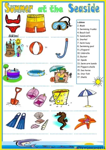 At the seaside vocabulary