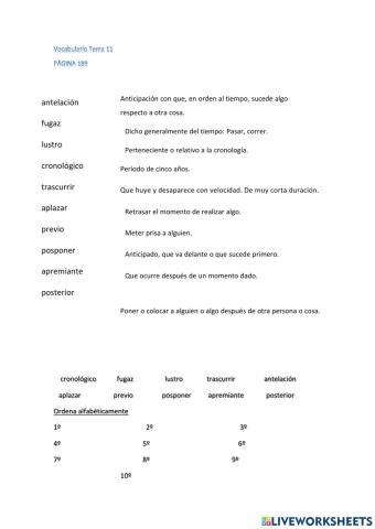 Vocabulario tema 11